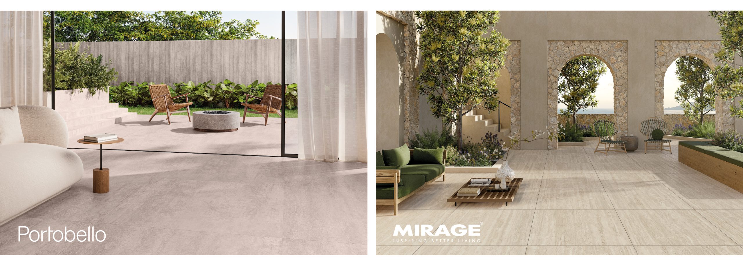 Marcas de diseño Portobello y Mirage: porcelanatos para arquitectura