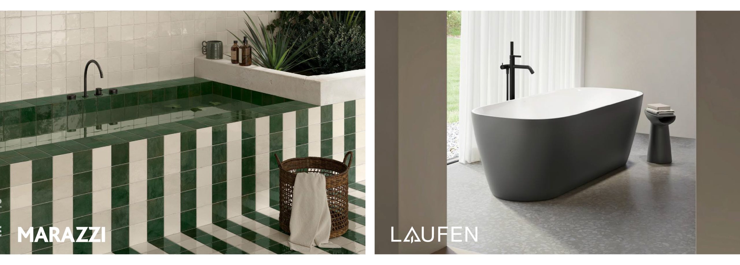 Marcas de diseño Marazzi y LAUFEN para proyectos de arquitectura y baño